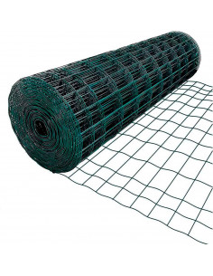 Tradineur - Rollo de malla metálica plastificada, cuadrada, cierre de alambre, valla, cercar jardín, gallinero, finca, alta resi