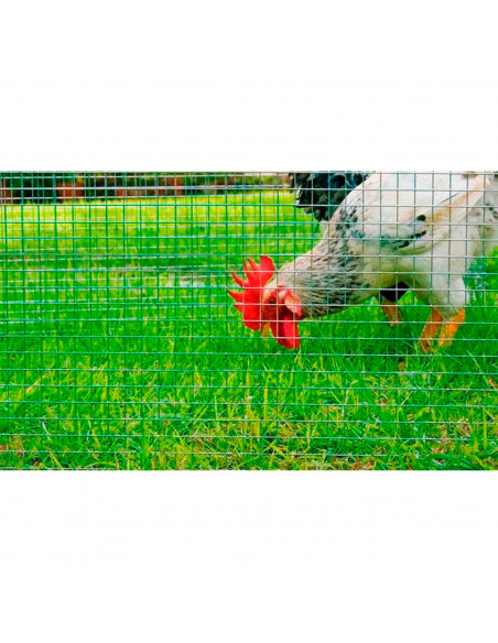 Tradineur - Rollo de malla metálica plastificada, cuadrada, cierre de alambre, valla, cercar jardín, gallinero, finca, alta resi