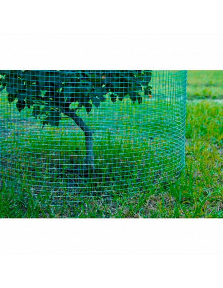 Tradineur - Rollo de malla metálica plastificada, cuadrada, cierre de alambre, valla, cercar jardín, gallinero, finca, alta resi