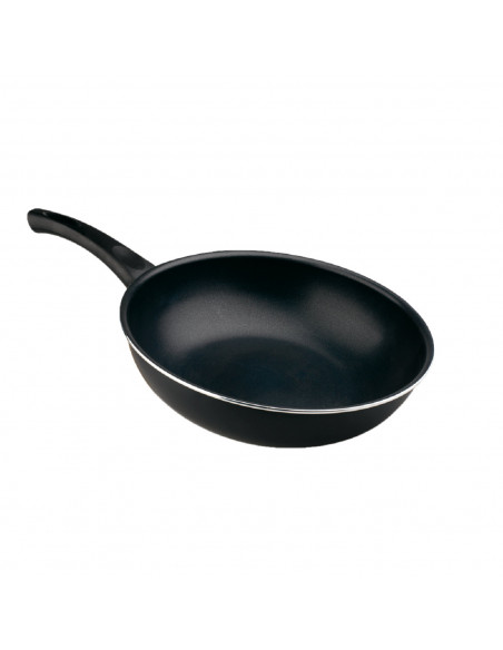 Tradineur - Sartén profunda antiadherente wok de aluminio inducción rápida para todo tipo de fuegos 30 cm