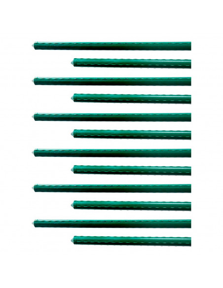 Tradineur - Pack de 12 tutores de acero plastificado para plantas de 1,1 x 120 cm, ideal para el cuidado del jardín. Varillas pa
