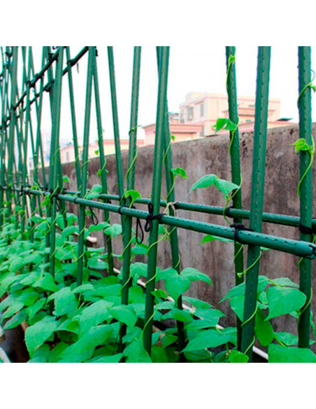 Tradineur - Pack de 12 tutores de acero plastificado para plantas de 1,1 x 120 cm, ideal para el cuidado del jardín. Varillas pa