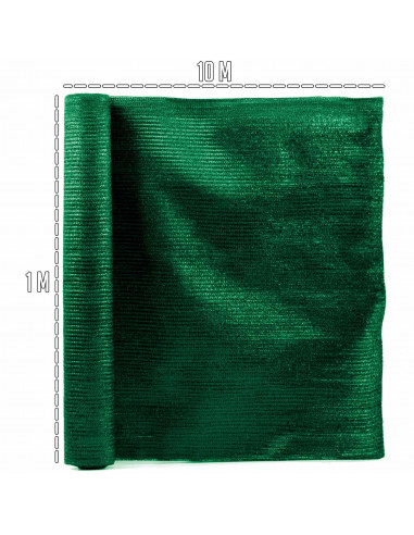 Tradineur - Rollo de malla de sombreo tupida, cierre de ocultación de 120 g/m2, alta resistencia, tela para cercar jardines, fin