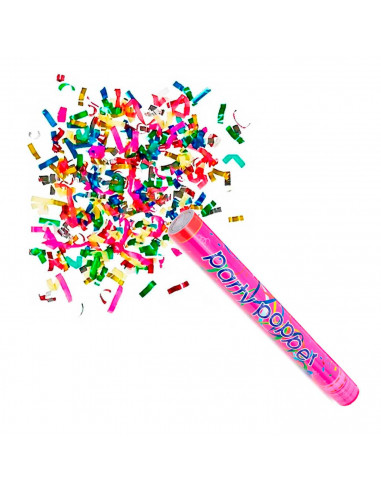 Tradineur - Cañón de confeti de aire comprimido popper, serpentinas de papel, cracker de confetti de colores, cumpleaños, bodas,