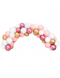 Tradineur - Arco de 40 globos de 30 cm, 100% látex natural, decoración de cumpleaños, bodas, comuniones, fiestas, Navidad, diseñ