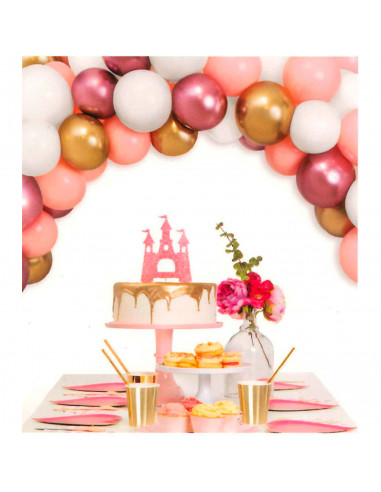 Tradineur - Arco de 40 globos de 30 cm, 100% látex natural, decoración de cumpleaños, bodas, comuniones, fiestas, Navidad, diseñ