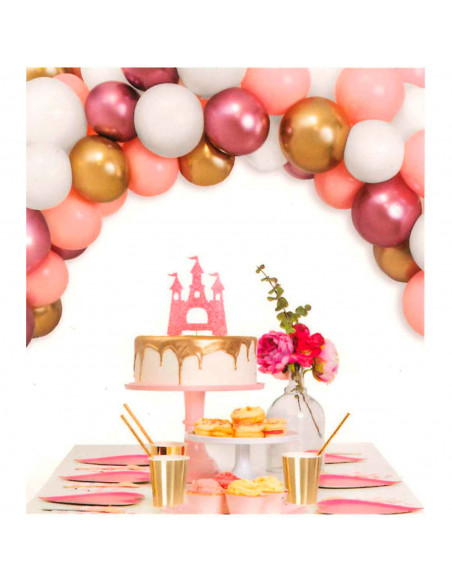 Tradineur - Arco de 40 globos de 30 cm, 100% látex natural, decoración de cumpleaños, bodas, comuniones, fiestas, Navidad, diseñ