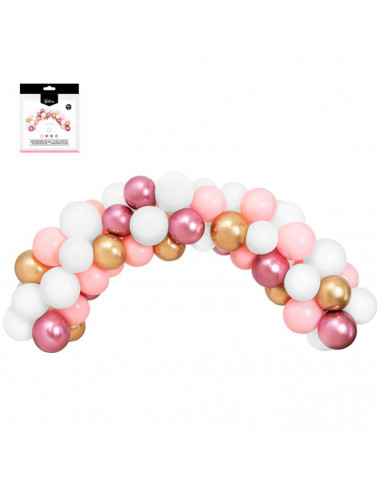 Tradineur - Arco de 40 globos de 30 cm, 100% látex natural, decoración de cumpleaños, bodas, comuniones, fiestas, Navidad, diseñ