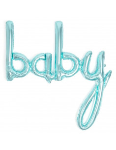 Tradineur - Guirnalda de globo metalizada Baby, incluye inflador y cinta de 3 m, decoración de cumpleaños, bautizos, Baby Shower
