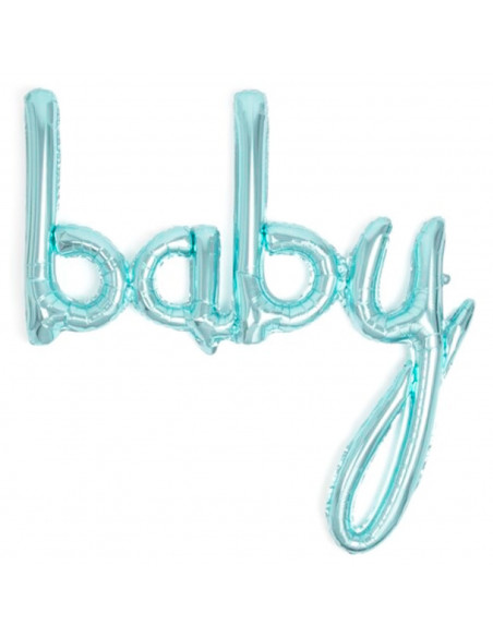 Tradineur - Guirnalda de globo metalizada Baby, incluye inflador y cinta de 3 m, decoración de cumpleaños, bautizos, Baby Shower