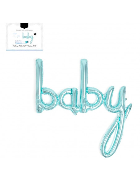 Tradineur - Guirnalda de globo metalizada Baby, incluye inflador y cinta de 3 m, decoración de cumpleaños, bautizos, Baby Shower