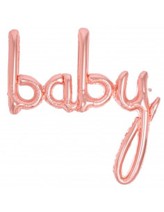 Tradineur - Guirnalda de globo Baby metalizada, incluye inflador y cinta de 3 m, decoración de cumpleaños, bautizos, Baby Shower