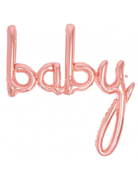 Tradineur - Guirnalda de globo Baby metalizada, incluye inflador y cinta de 3 m, decoración de cumpleaños, bautizos, Baby Shower