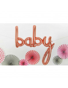 Tradineur - Guirnalda de globo Baby metalizada, incluye inflador y cinta de 3 m, decoración de cumpleaños, bautizos, Baby Shower 2