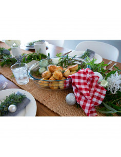 Tradineur - Fuente para horno ovalada con tapa - Fabricado en Vidrio - Apto para horno, microondas, congelador y lavavajillas - 2