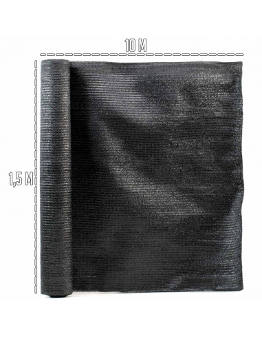 Tradineur - Rollo de malla de sombreo tupida, cierre de ocultación de 120 g/m2, alta resistencia, tela para cercar jardines, fin