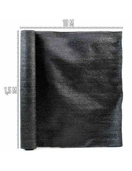 Tradineur - Rollo de malla de sombreo tupida, cierre de ocultación de 120 g/m2, alta resistencia, tela para cercar jardines, fin