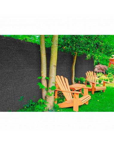 Tradineur - Rollo de malla de sombreo tupida, cierre de ocultación de 120 g/m2, alta resistencia, tela para cercar jardines, fin