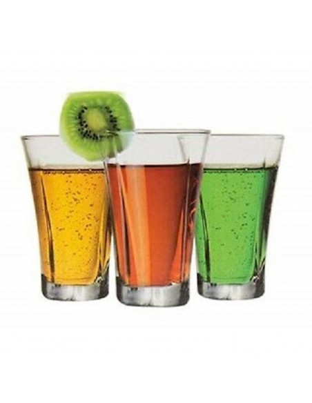 Tradineur - Set de 6 vasos de cristal para refresco, modelo Truva, resistentes, aptos para lavavajillas, servir whisky, licores,