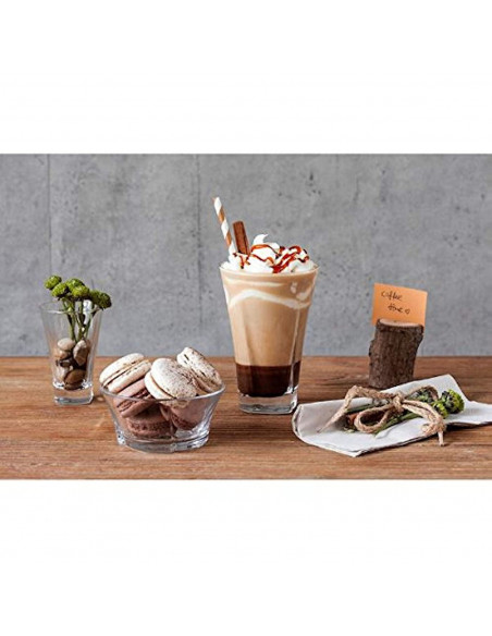 Tradineur - Set de 6 vasos de cristal para refresco, modelo Truva, resistentes, aptos para lavavajillas, servir whisky, licores,