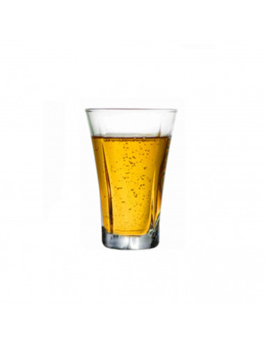 Tradineur - Set de 6 vasos de cristal para refresco, modelo Truva, resistentes, aptos para lavavajillas, servir whisky, licores,