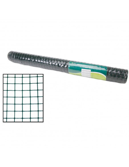 Tradineur - Rollo de malla metálica plastificada, huecos cuadrados de 16 x 16 mm, valla, cierre de alambre, cercar jardín, galli