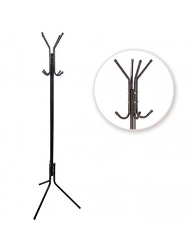 Tradineur - Perchero de pie metálico con 8 ganchos, soporte para abrigos y sombreros, estilo minimalista, para recibidor, salón