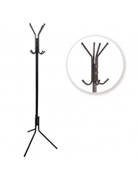 Tradineur - Perchero de pie metálico con 8 ganchos, soporte para abrigos y sombreros, estilo minimalista, para recibidor, salón
