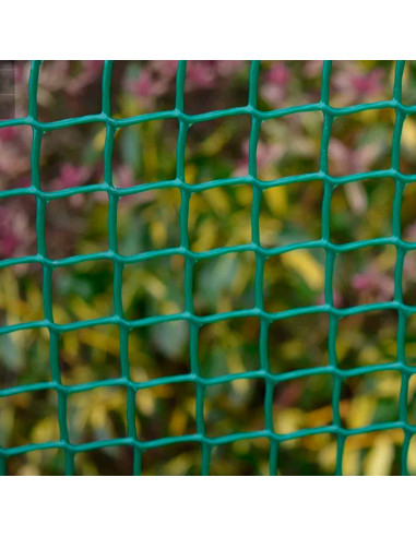 Tradineur - Rollo de malla de plástico Cuadrado, valla, cierre de alambre, cercar jardín, gallinero, finca, alta resistencia (Gr