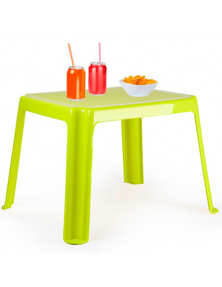 Tradineur - Mesa auxiliar de plástico, mesita baja para niños, polipropileno, estructura sólida, interior y exterior, salón, jar
