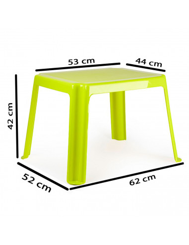 Tradineur - Mesa auxiliar de plástico, mesita baja para niños, polipropileno, estructura sólida, interior y exterior, salón, jar