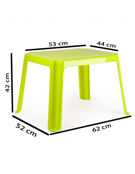 Tradineur - Mesa auxiliar de plástico, mesita baja para niños, polipropileno, estructura sólida, interior y exterior, salón, jar