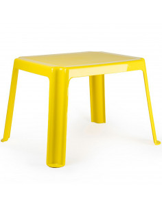 Tradineur - Mesa auxiliar de plástico, mesita baja, niños, polipropileno, estructura sólida, interior y exterior, salón, jardín,