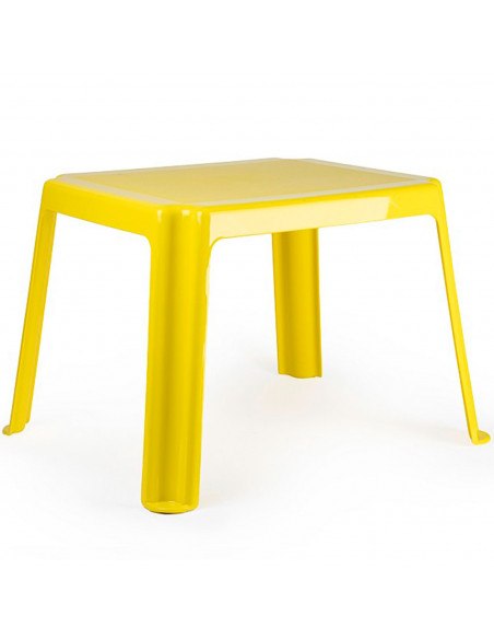 Tradineur - Mesa auxiliar de plástico, mesita baja, niños, polipropileno, estructura sólida, interior y exterior, salón, jardín,