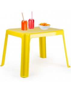 Tradineur - Mesa auxiliar de plástico, mesita baja, niños, polipropileno, estructura sólida, interior y exterior, salón, jardín, 2
