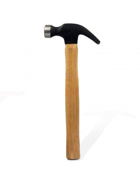 Tradineur - Martillo de uña con mango de madera y cabeza de acero, multiusos, sacar puntas y clavos, bricolaje, carpintería, con