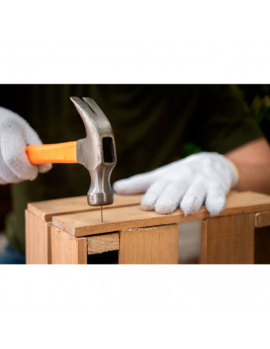 Tradineur - Martillo de uña con mango de madera, cabeza de acero, multiusos, sacar puntas y clavos, bricolaje, carpintería, cons
