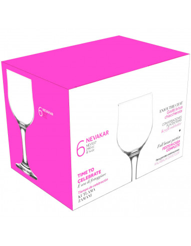 Tradineur - Set de 6 copas de cristal, modelo Nevakar, servir vino, champán, cócteles, elegantes, aptas para lavavajillas, celeb