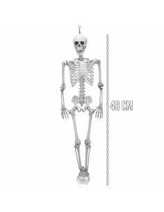 Tradineur - Esqueleto colgante para Halloween - Fabricado en plástico - Adorno para decoración - Longitud 48 cm - Color Blanco 2
