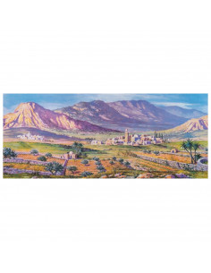 Tradineur - Rollo de papel con paisaje de belén - Decoración para Nacimiento, Navidad, tradicional - Alto detalle - 120 x 65 cm