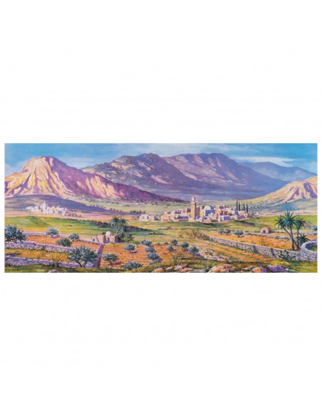 Tradineur - Rollo de papel con paisaje de belén - Decoración para Nacimiento, Navidad, tradicional - Alto detalle - 120 x 65 cm