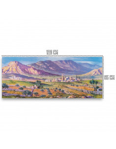 Tradineur - Rollo de papel con paisaje de belén - Decoración para Nacimiento, Navidad, tradicional - Alto detalle - 120 x 65 cm 2