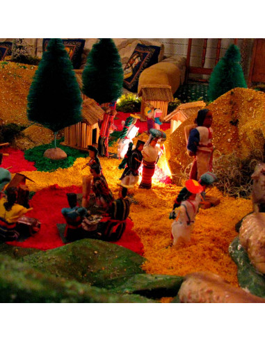 Tradineur - Bolsa de serrín color verde para belén - Accesorio para decoración en el nacimiento - Ideal para los últimos detalle