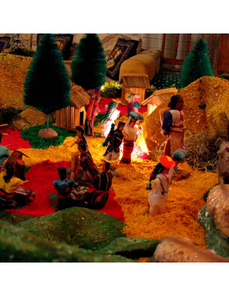 Tradineur - Bolsa de serrín color verde para belén - Accesorio para decoración en el nacimiento - Ideal para los últimos detalle