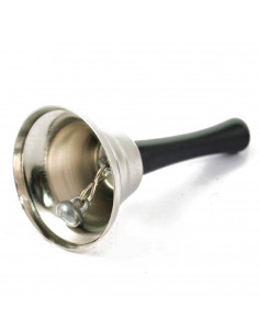 Tradineur - Campanas navideñas de Papá Noel - Fabricado en Metal y madera - Decoración para temporada navideña - Ø 6,5 x 12 cm