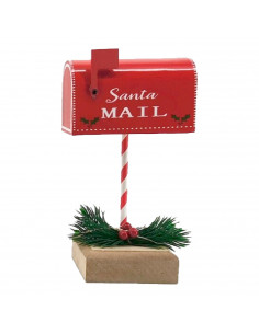 Tradineur - Buzón con luz para Navidad - Fabricado en Cobre y Plástico - Decoración para temporada navideña - 19 x 10 x 8 cm - M