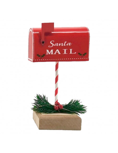 Tradineur - Buzón con luz para Navidad - Fabricado en Cobre y Plástico - Decoración para temporada navideña - 19 x 10 x 8 cm - M