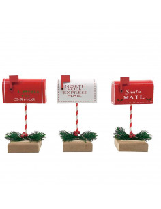 Tradineur - Buzón con luz para Navidad - Fabricado en Cobre y Plástico - Decoración para temporada navideña - 19 x 10 x 8 cm - M 2