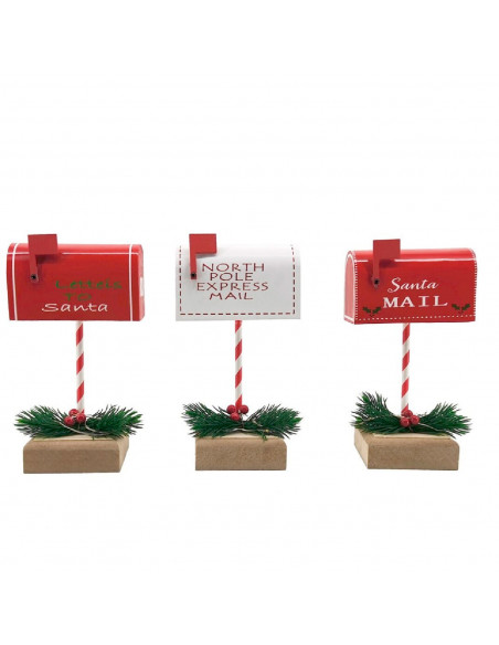 Tradineur - Buzón con luz para Navidad - Fabricado en Cobre y Plástico - Decoración para temporada navideña - 19 x 10 x 8 cm - M