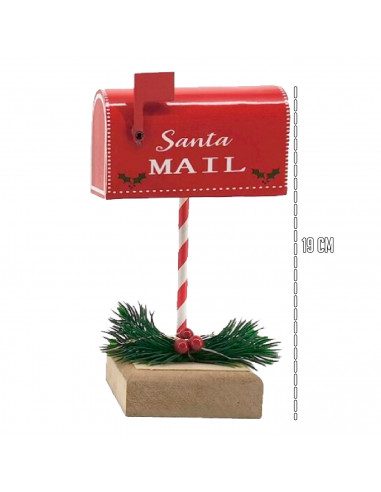 Tradineur - Buzón con luz para Navidad - Fabricado en Cobre y Plástico - Decoración para temporada navideña - 19 x 10 x 8 cm - M